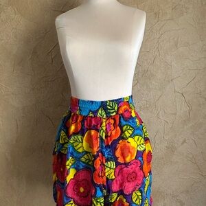 Jane Ashley Bright Blue Floral Elastic Waist Shorts / Top sold Separately